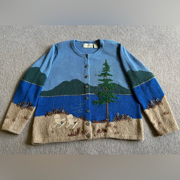 design options Sweaters - Design options XXL mountain shore sweater cardigan Mother’s Day Day gift